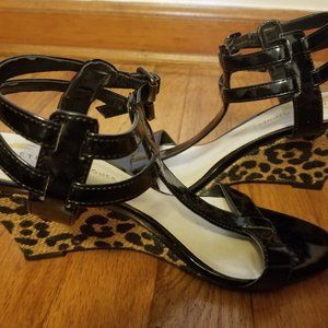 Etienne Aigner Sandals | Black/Animal | 7M